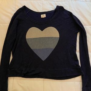 Sundry navy heart sweatshirt size 1